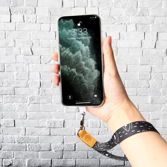 Phone Lanyard - 2 Pads, 1 Adjustable Neck Strap, 1 Wrist Strap, Nylon Lanyard - Picture 6 of 6